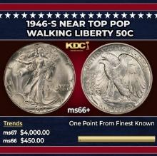 1946-s Walking Liberty Half Dollar Near Top Pop 50c ms66+ SEGS