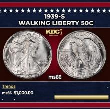 1939-s Walking Liberty Half Dollar 50c ms66 SEGS