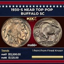 1930-s Buffalo Nickel Near Top Pop 5c ms66+ SEGS