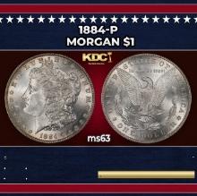 1884-p Morgan Dollar $1 Grades ms63