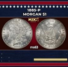 1885-p Morgan Dollar $1 Grades ms63
