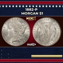 1882-p Morgan Dollar $1 Grades ms62+