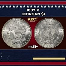 1887-p Morgan Dollar $1 Grades ms63+