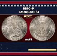 1890-p Morgan Dollar $1 Grades ms63
