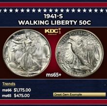 1941-s Walking Liberty Half Dollar 50c Grades ms65+