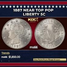1887 Liberty Nickel Near Top Pop 5c ms66 SEGS