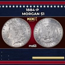 1884-p Morgan Dollar $1 Grades ms63