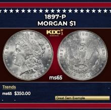 1897-p Morgan Dollar $1 Grades ms65