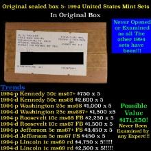 Original sealed box 5- 1994 United States Mint Sets