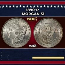 1890-p Morgan Dollar $1 Grades ms63