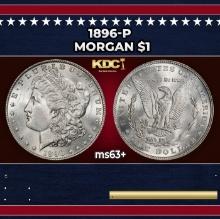 1896-p Morgan Dollar $1 Grades ms63+