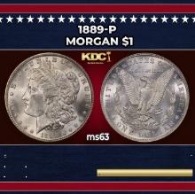 1889-p Morgan Dollar $1 Grades ms63