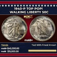 1940-p Walking Liberty Half Dollar TOP POP! 50c ms68+ SEGS