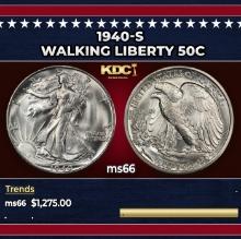 1940-s Walking Liberty Half Dollar 50c ms66 SEGS