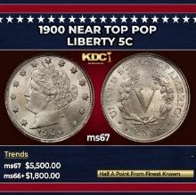 1900 Liberty Nickel Near Top Pop 5c ms67 SEGS