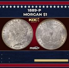 1889-p Morgan Dollar $1 Grades ms62+