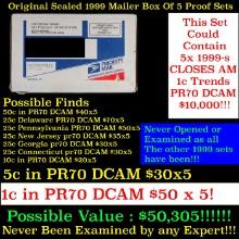 Original sealed box Of 5x 1999 United States Mint Proof Set