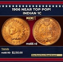 1906 Indian Cent Near Top Pop! 1c ms66 rd SEGS