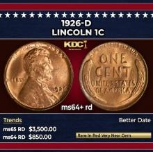 1926-d Lincoln Cent 1c ms64+ rd SEGS