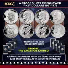 1971-1974 Full US Mint Silver Proof "Brown Ikes" Run, In Original Packaging