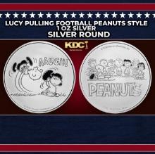 Lucy Pulling Football Peanuts Style - 1 oz Silver Round Round