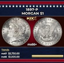 1897-p Morgan Dollar $1 ms66+ SEGS