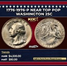1776-1976-p Washington Quarter Near Top Pop 25c ms67+ SEGS