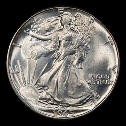1945-p Walking Liberty Half Dollar 50c Grades GEM+ Unc