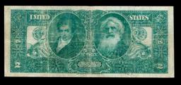 1896 $2 Large Size Silver Certificate "Educational Series" Grades vf+ Signatures Tillman/Morgan