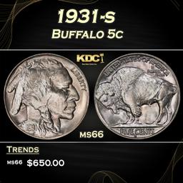 1931-s Buffalo Nickel 5c Grades ms66