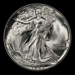 1943-d Walking Liberty Half Dollar Near Top Pop 50c ms67 SEGS