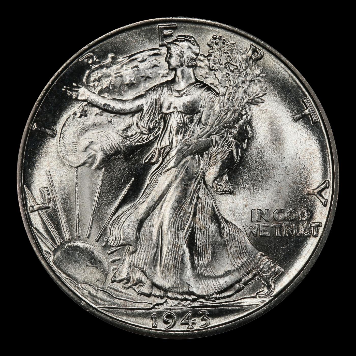 1943-d Walking Liberty Half Dollar Near Top Pop 50c ms67 SEGS