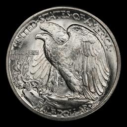 1943-d Walking Liberty Half Dollar Near Top Pop 50c ms67 SEGS