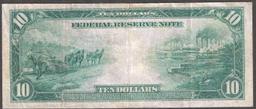 1914 $10 Large Size Blue Seal Federal Reserve Note Richmond, VA Grades vf+ FR-921