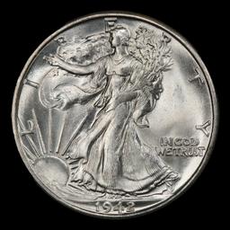 1942-s Walking Liberty Half Dollar 50c Grades GEM+ Unc