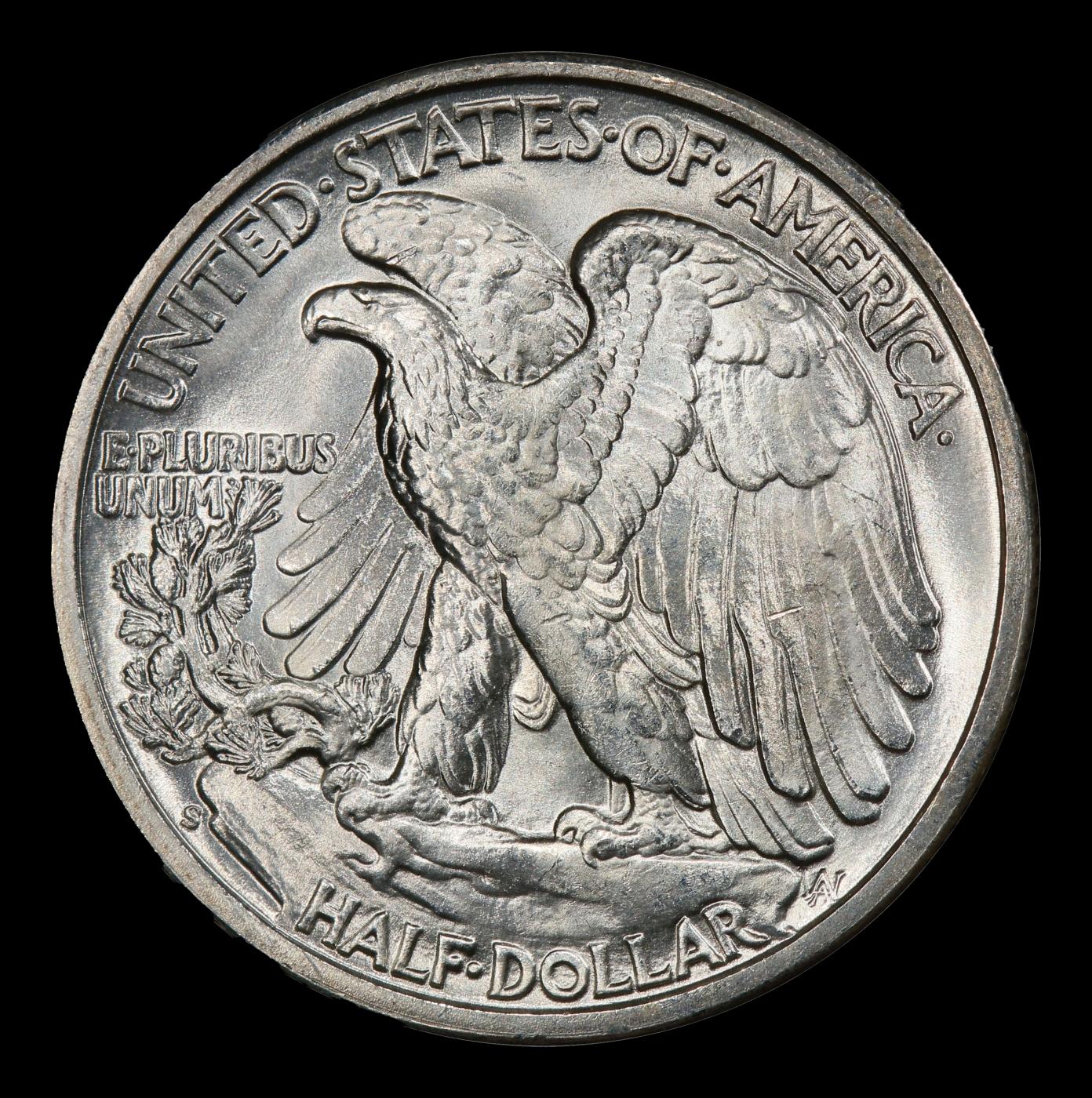 1942-s Walking Liberty Half Dollar 50c Grades GEM+ Unc
