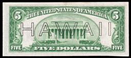 1934A $5 FRN Hawaii WWII Emergency Currency Key To Series Key To Series Grades Select AU
