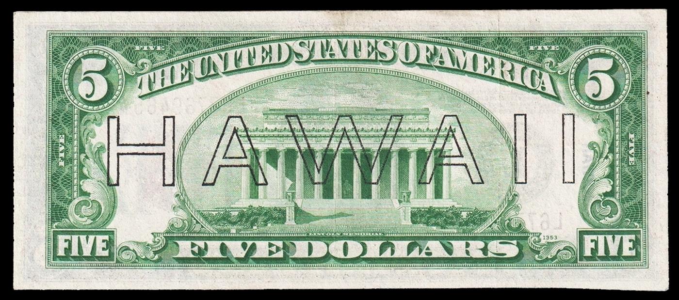 1934A $5 FRN Hawaii WWII Emergency Currency Key To Series Key To Series Grades Select AU