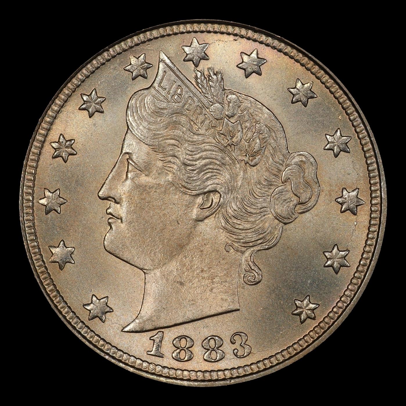 1883 n/c Liberty Nickel TOP POP! 5c ms67+ SEGS