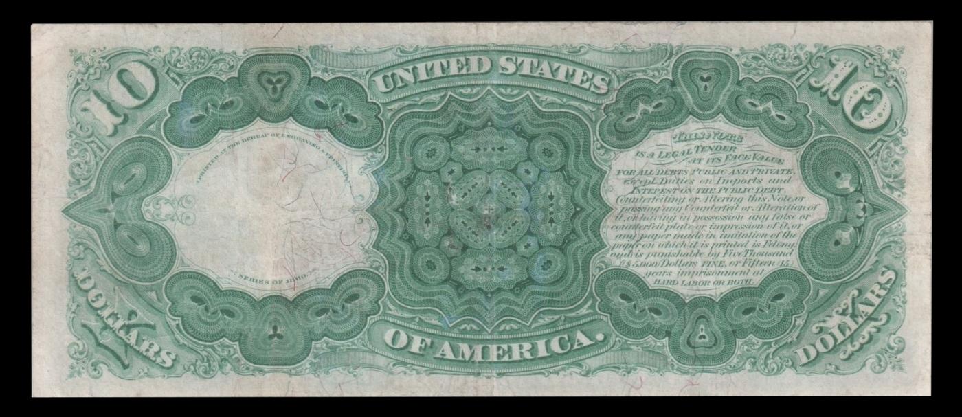 1880 $10 United States Note "Jackass Note" Grades vf++ FR-79
