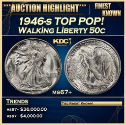 1946-s Walking Liberty Half Dollar TOP POP! 50c ms67+ SEGS
