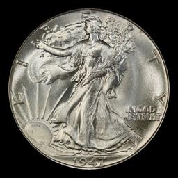 1947-p Walking Liberty Half Dollar Near Top Pop 50c ms67+ SEGS