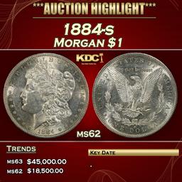 1884-s Morgan Dollar $1 ms62 USCG