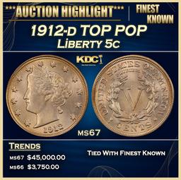 1912-d Liberty Nickel TOP POP 5c ms67 SEGS