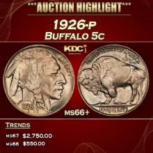 1926-p Buffalo Nickel 5c ms66+ SEGS