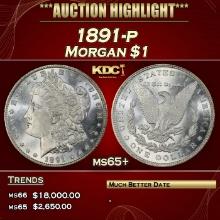 1891-p Morgan Dollar $1 ms65+ SEGS