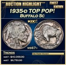 1935-d Buffalo Nickel TOP POP! 5c ms67+ SEGS
