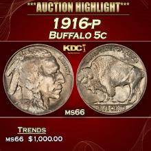 1916-p Buffalo Nickel 5c ms66 SEGS