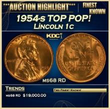 1954-s Lincoln Cent TOP POP! 1c ms68 RD SEGS