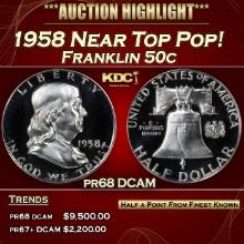 1958 Proof Franklin Half Dollar Near Top Pop! 50c pr68 DCAM SEGS